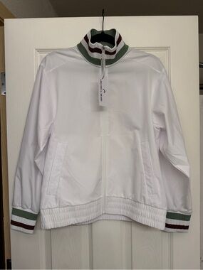 Veronica Beard x HEAD Volley Track Jacket White Stripe Zip M NWT